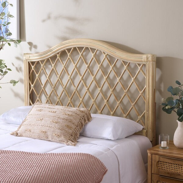 Gabrielle Wicker Headboard in White Wash