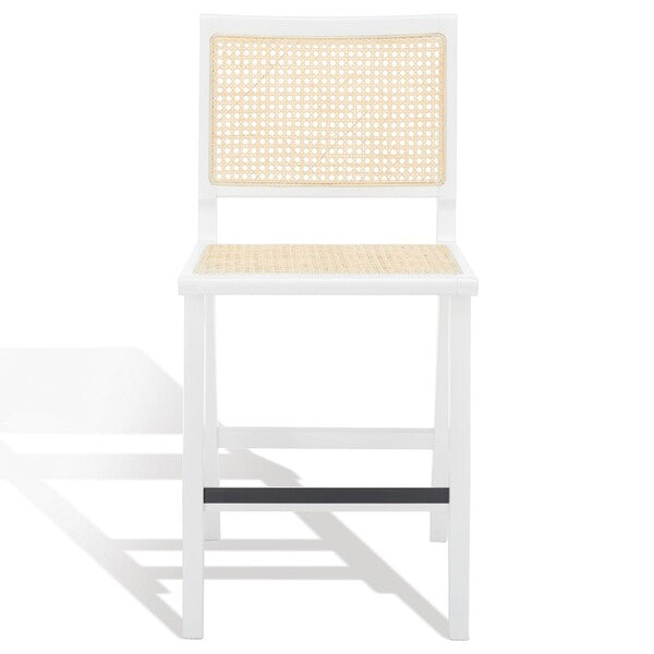 Hattie White French Cane Counter Stool - The Mayfair Hall