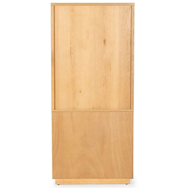 Zeus 4 Shelf Wood Bookcase in Natural