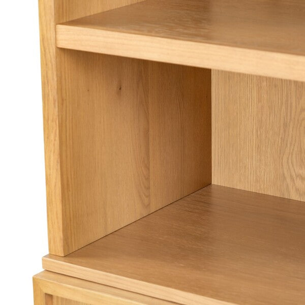 Zeus 4 Shelf Wood Bookcase in Natural