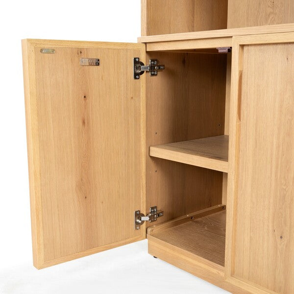 Zeus 4 Shelf Wood Bookcase in Natural