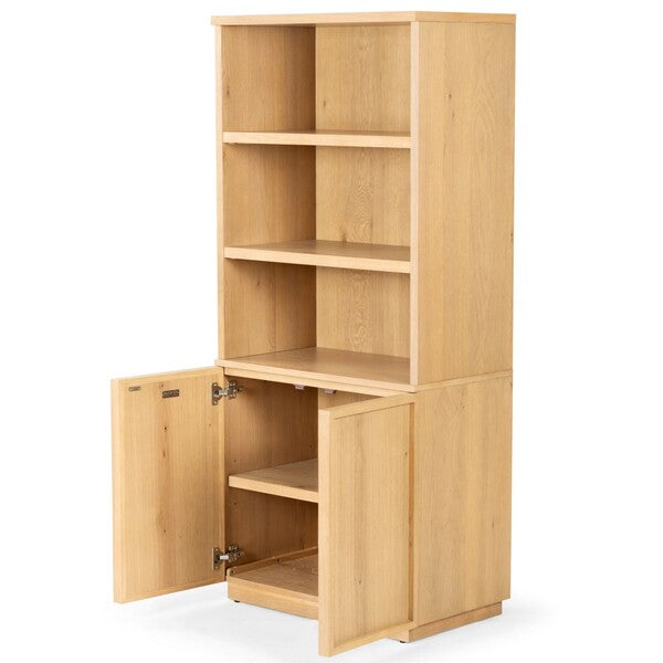 Zeus 4 Shelf Wood Bookcase in Natural