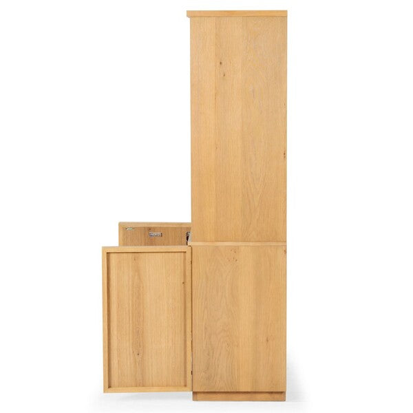 Zeus 4 Shelf Wood Bookcase in Natural