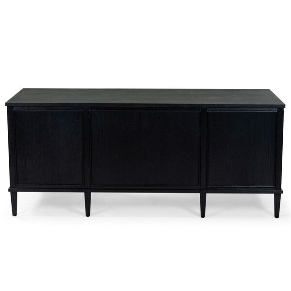 Ariella 5 Drawer Wood Desk in Black