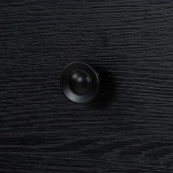 Ariella 5 Drawer Wood Desk in Black