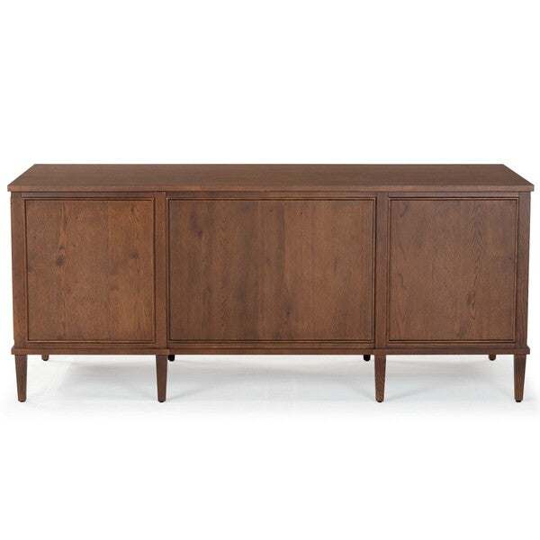 Ariella 5 Drawer Wood Desk in Walnut