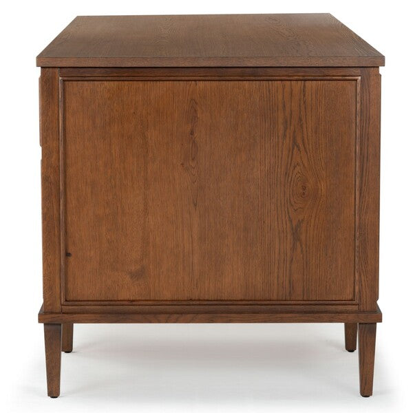Ariella 5 Drawer Wood Desk in Walnut