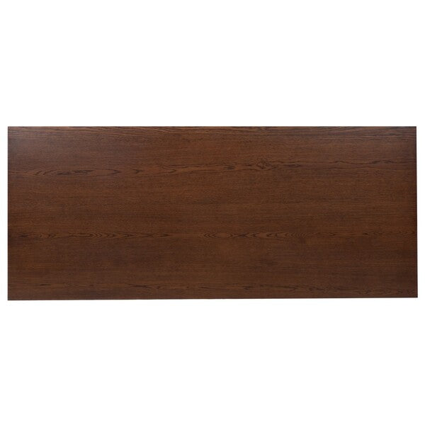 Ariella 5 Drawer Wood Desk in Walnut