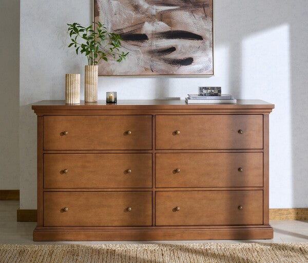 Lizzy 6 Drawer Dresser in Walnut