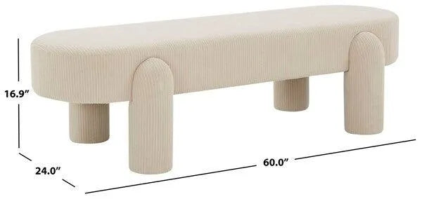 Safavieh Laurence Sand Corduroy Bench