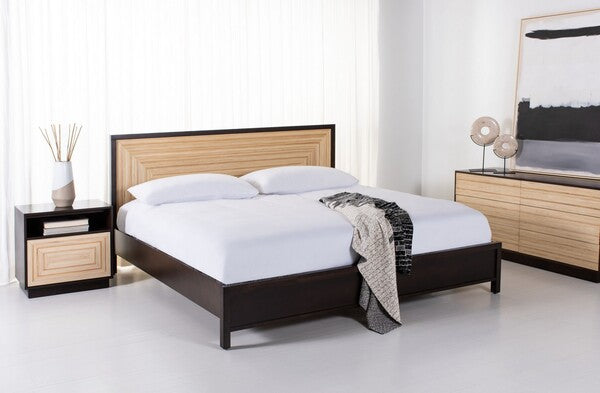 Stassie Cane King Bed in Black and Natural