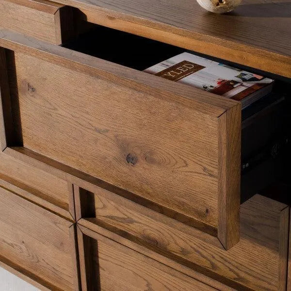 Zeus Medium Oak 9 Drawer Dresser - The Mayfair Hall