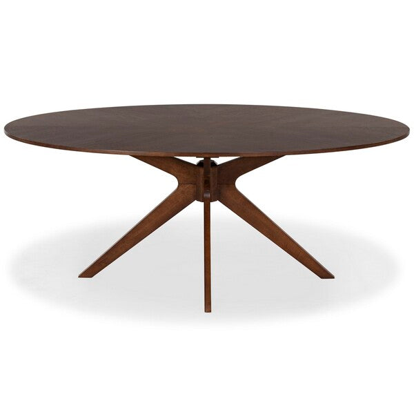 Hawkins Wood Oval Dining Table in Walnut