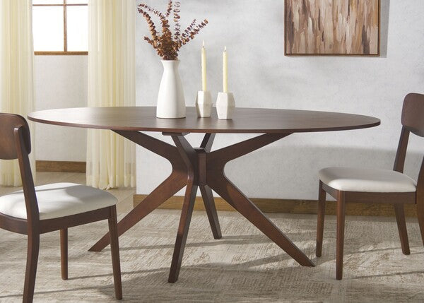 Hawkins Wood Oval Dining Table in Walnut