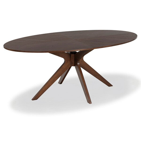 Hawkins Wood Oval Dining Table in Walnut