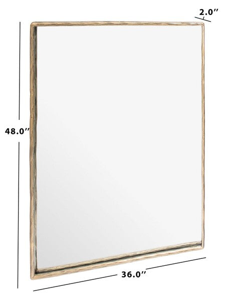 Trish Rectangle Metal Mirror in Brass