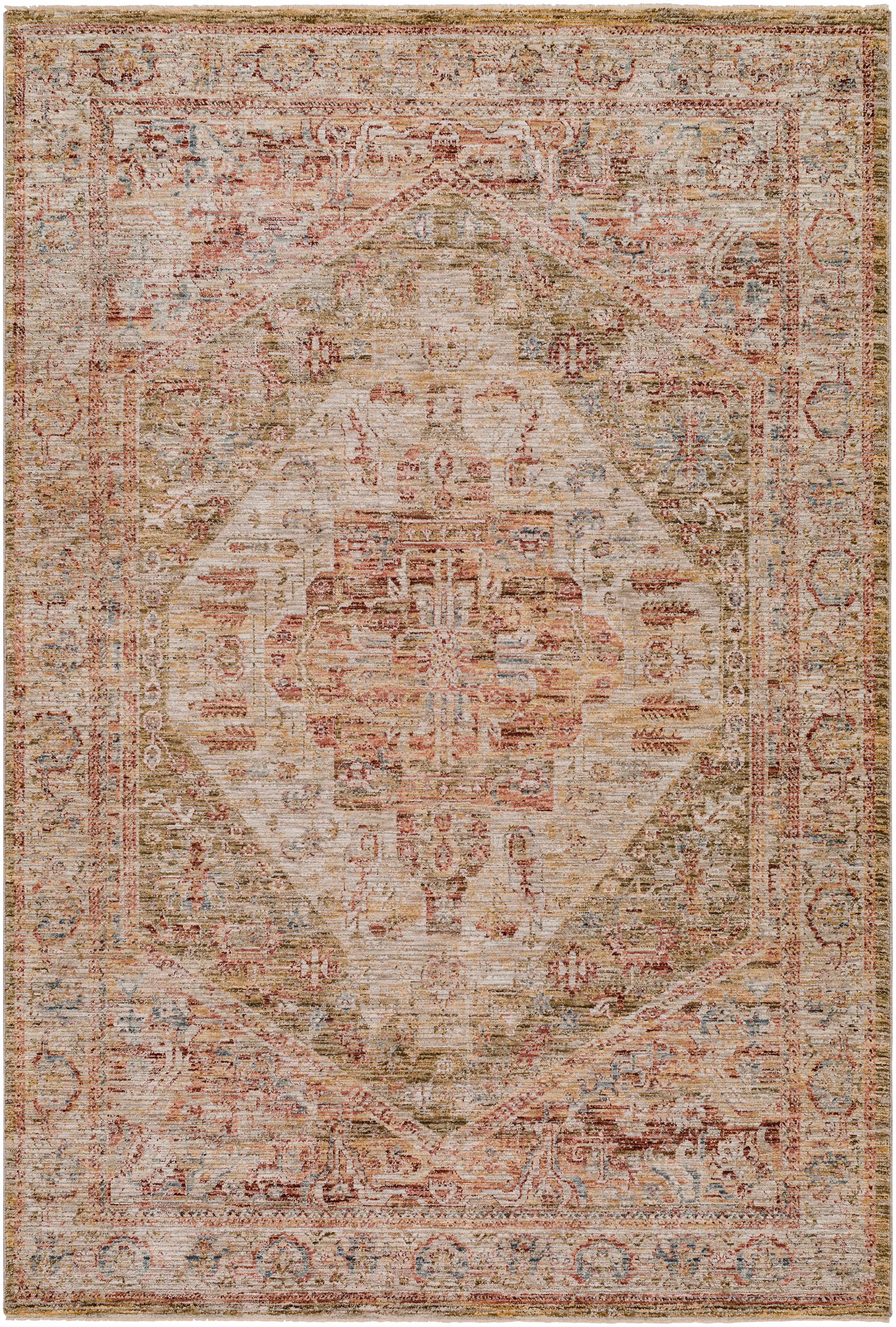 Alois Tan Rich Textured Traditional Rug
