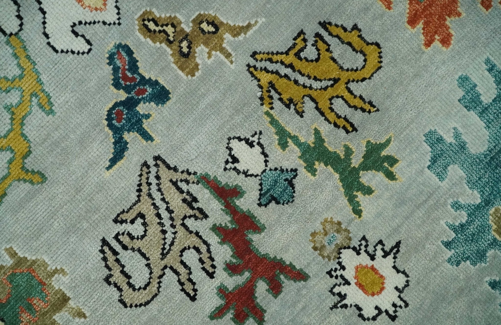 Silver, Ivory and Beige vibrant Colorful Hand knotted Multi Size Traditional Oushak wool Rug - The Rug Decor