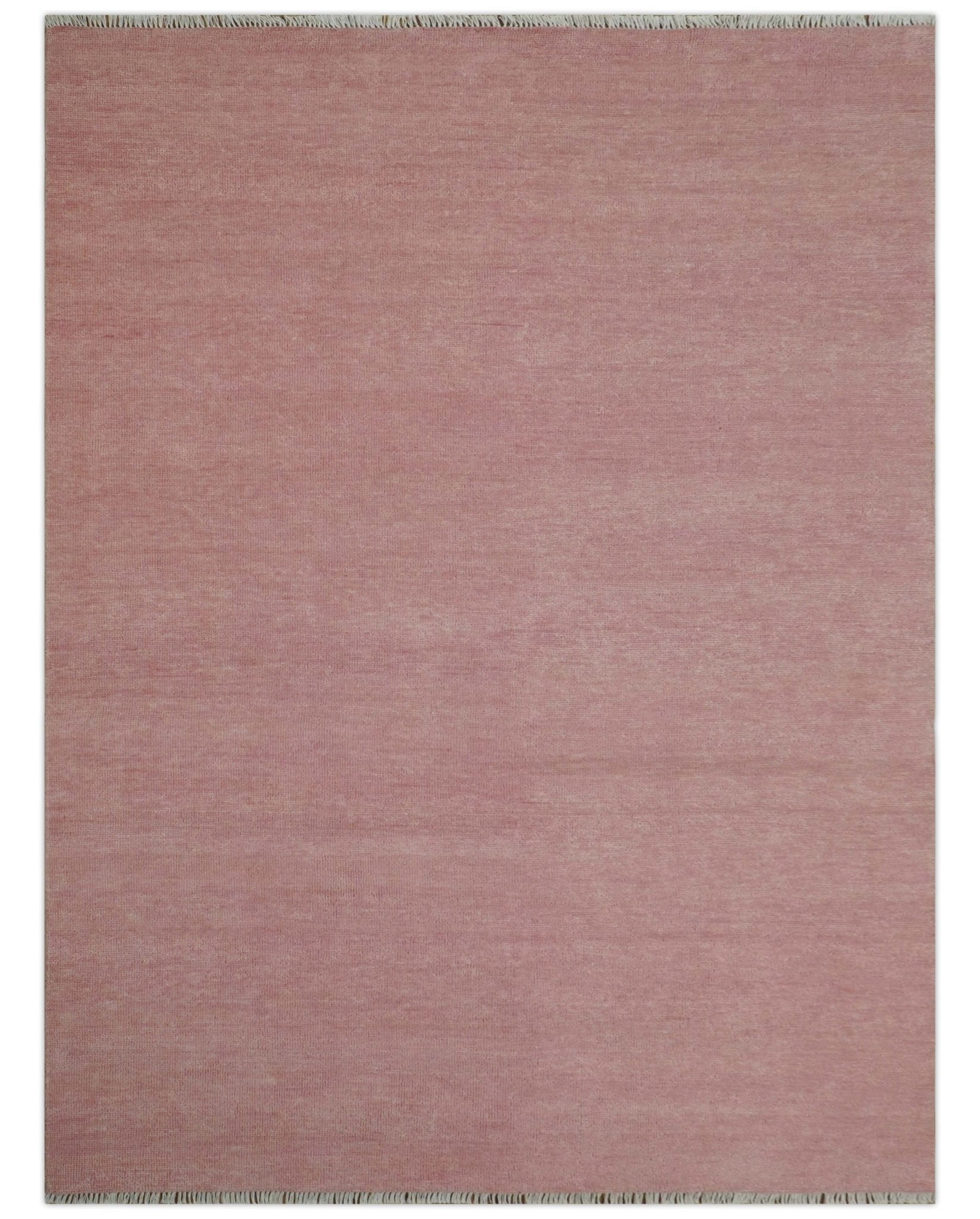 Solid Pink Custom Made Modern Contemporary Hand knotted wool Area Rug - The Rug Decor