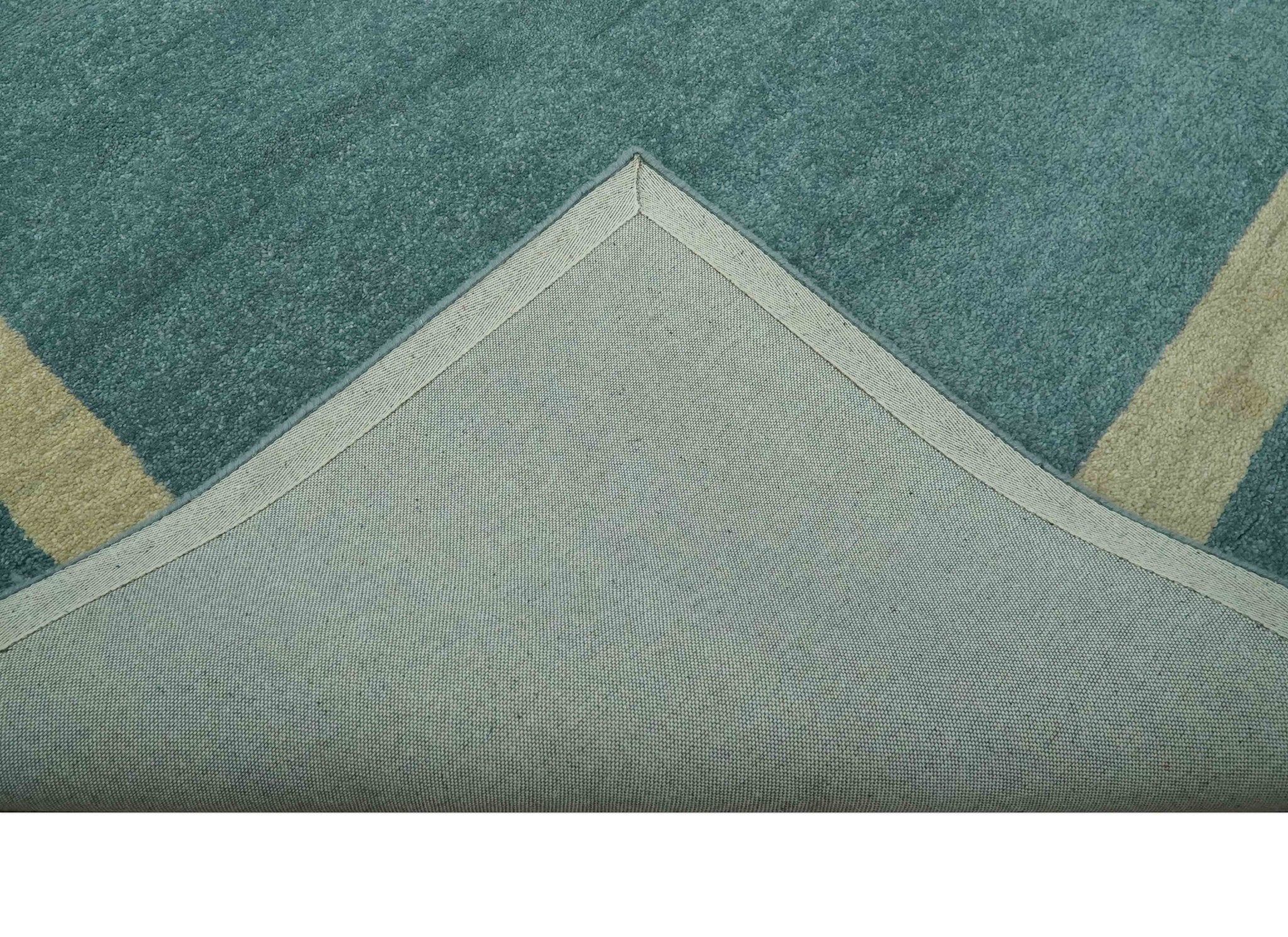 Solid Plain Blue Modern Hand Tufted 8x10 wool area rug - The Rug Decor