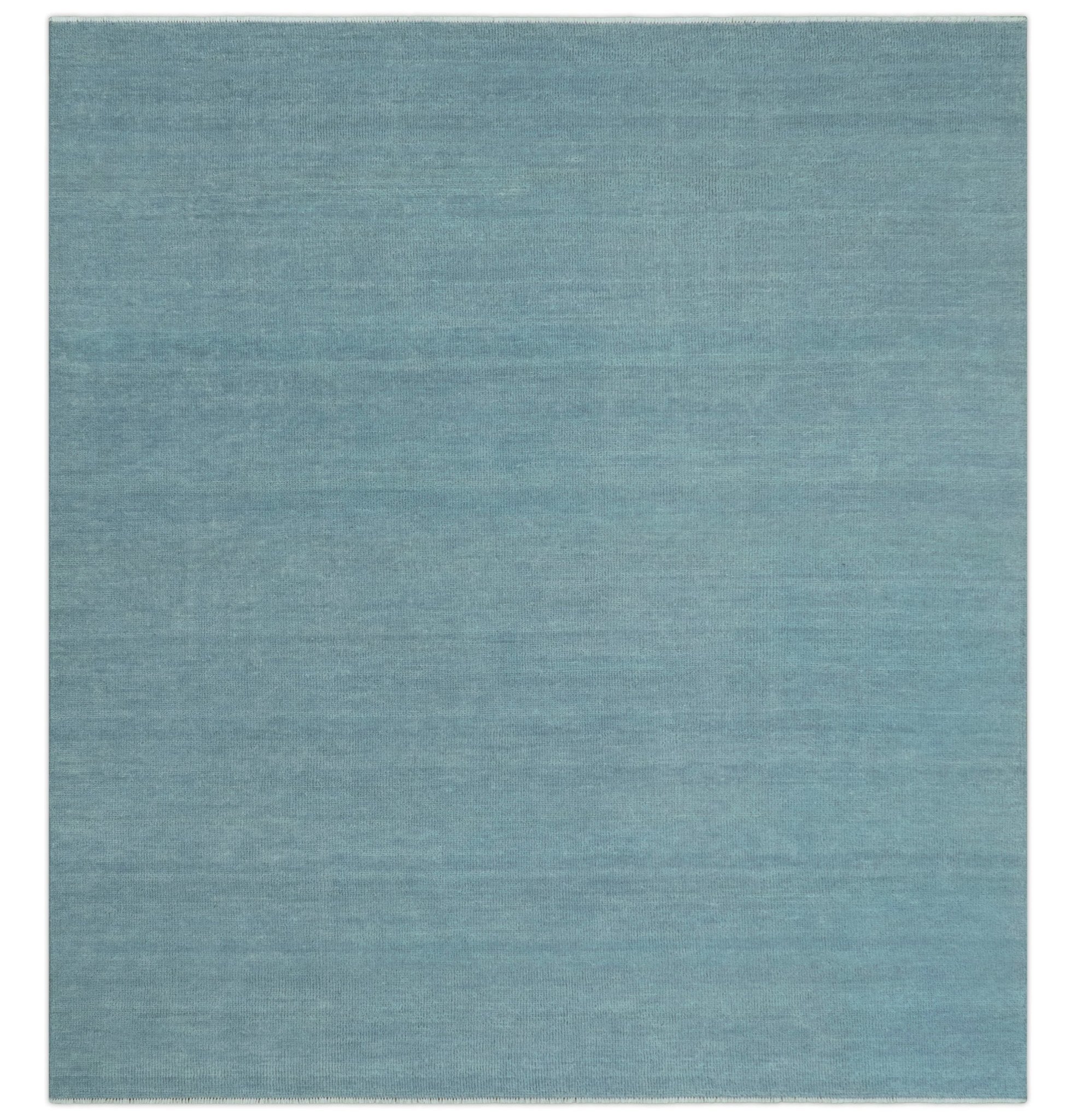 Solid Plane Blue Custom Made Modern Hand knotted wool Area Rug - The Rug Decor