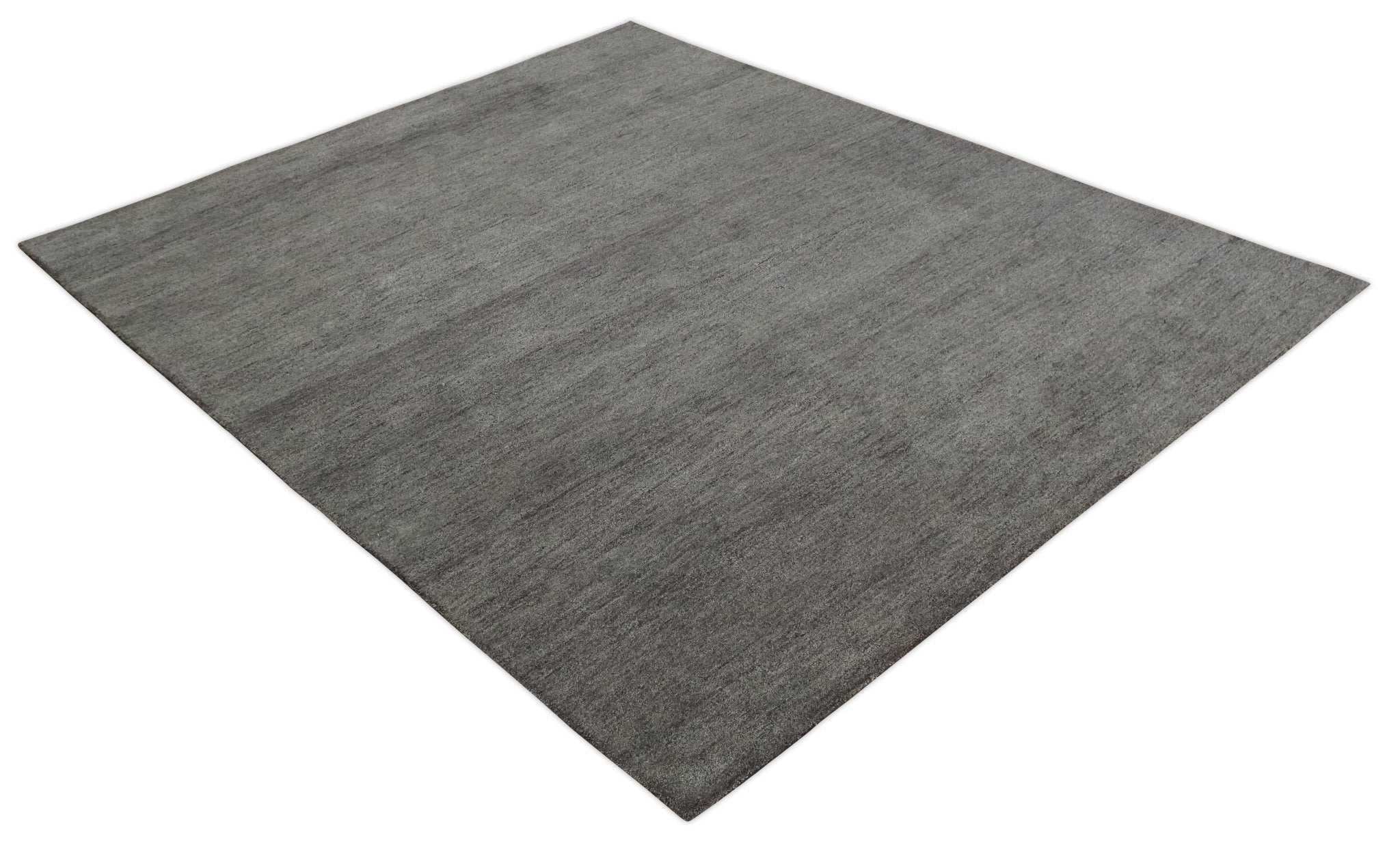 Solid Plane Charcoal Woolen Hand Tufted Gabbeh wool area Rug - The Rug Decor