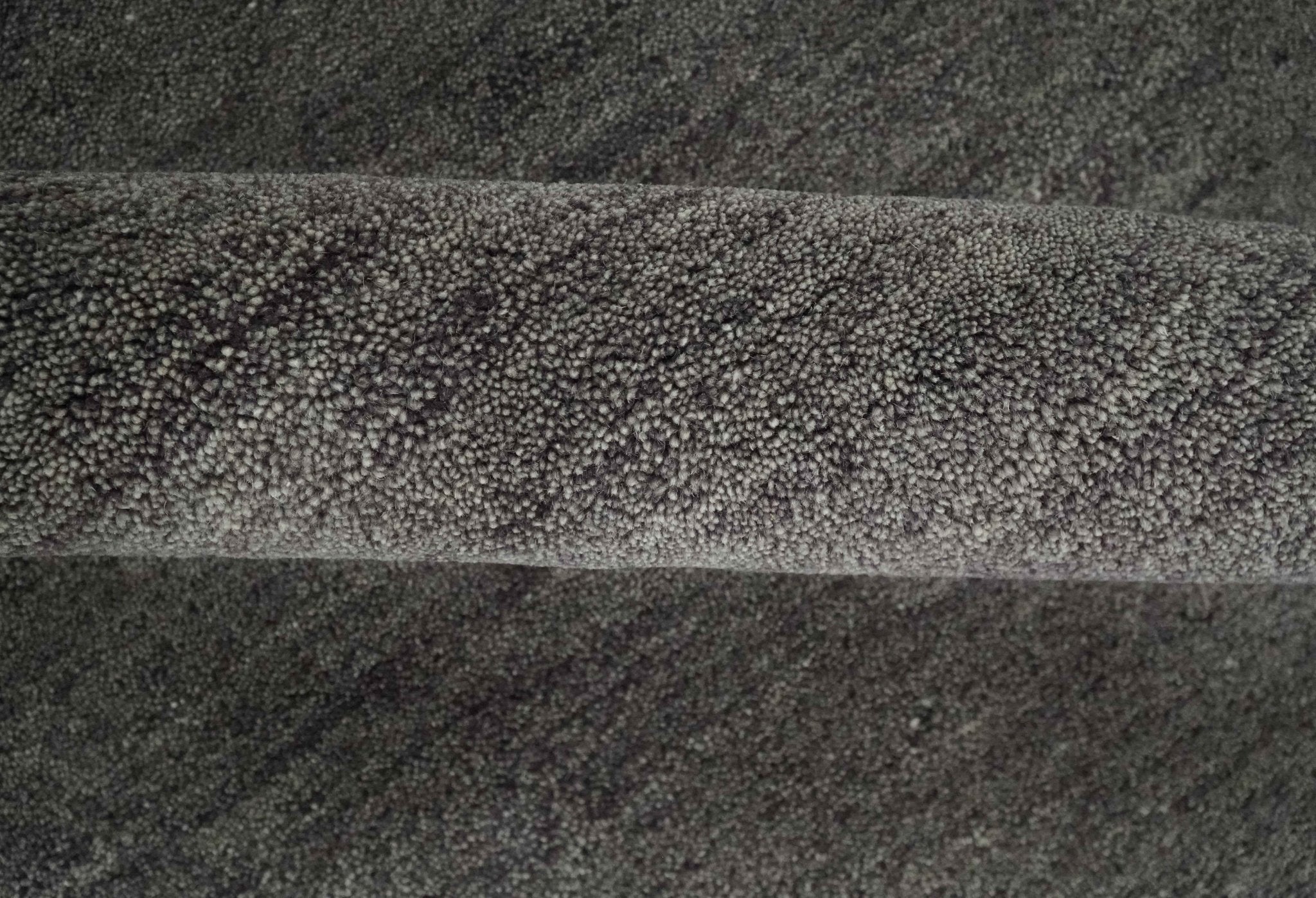 Solid Plane Charcoal Woolen Hand Tufted Gabbeh wool area Rug - The Rug Decor