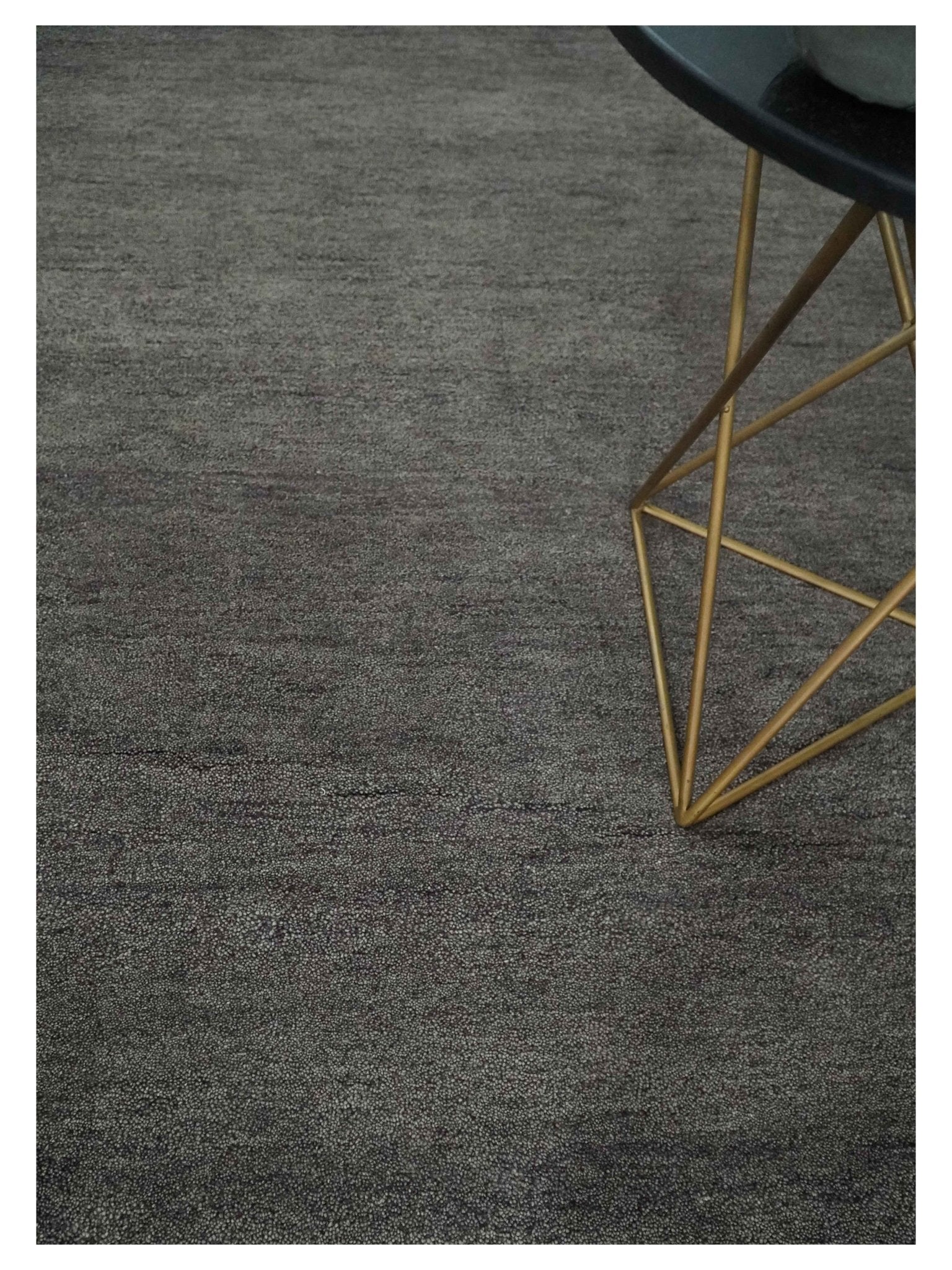 Solid Plane Charcoal Woolen Hand Tufted Gabbeh wool area Rug - The Rug Decor