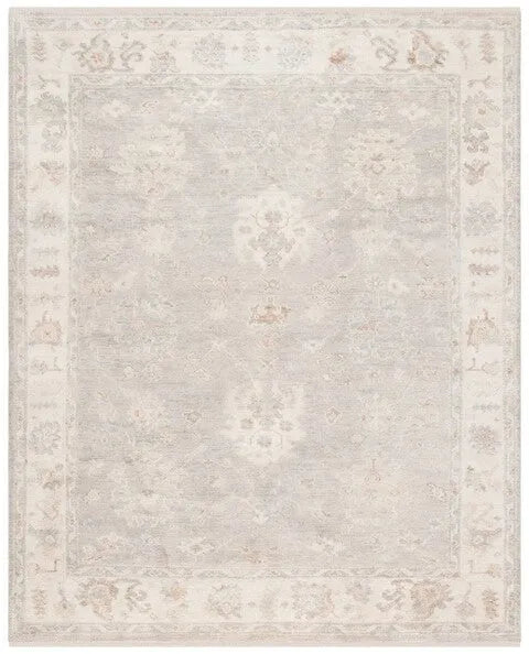 Samarkand Wool Rug in Ivory and Silver