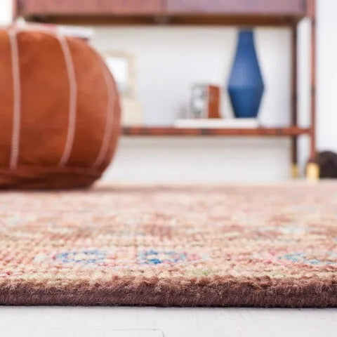 Samarkand Wool Rug in Brown and Rust