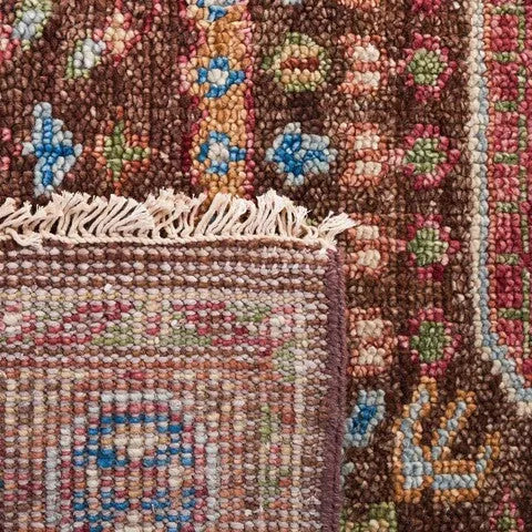 Samarkand Wool Rug in Brown and Rust