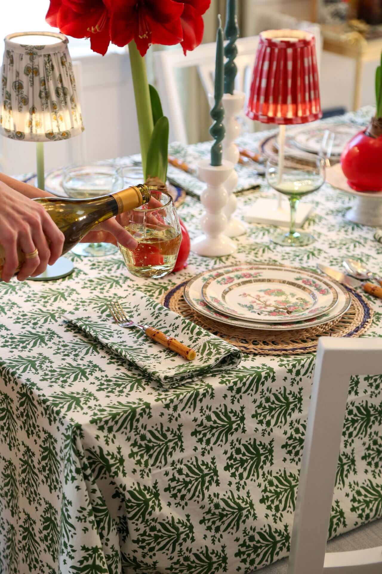 Gingham Shade for Cordless Lamps