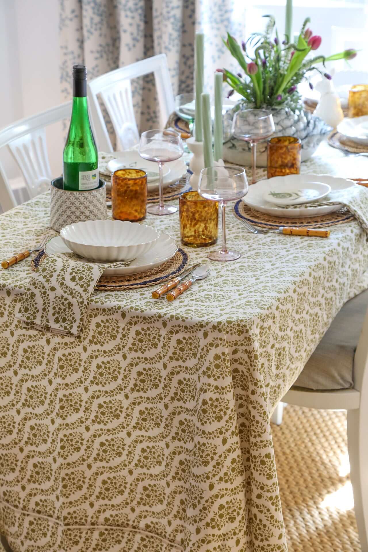 Wisteria Linen Tablecloth