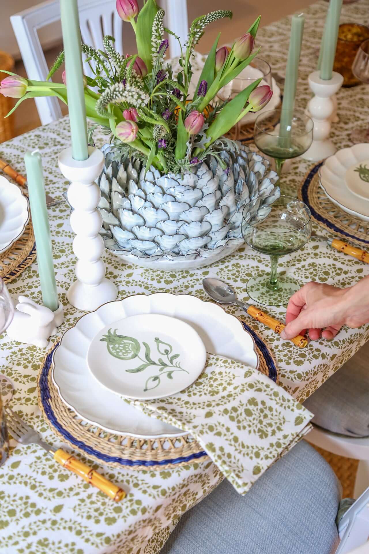 Wisteria Linen Tablecloth