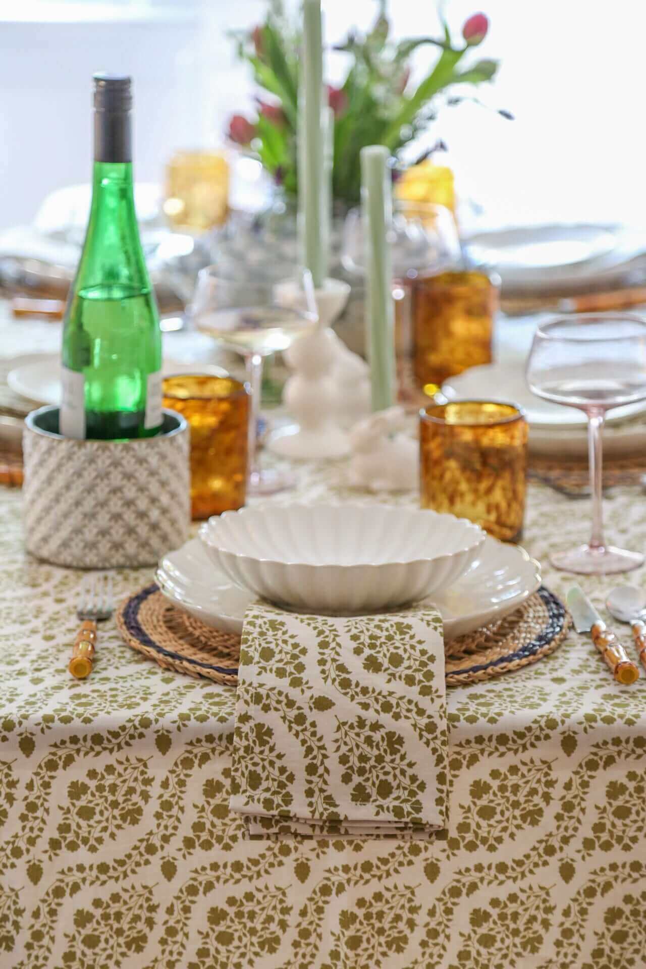 Wisteria Linen Tablecloth