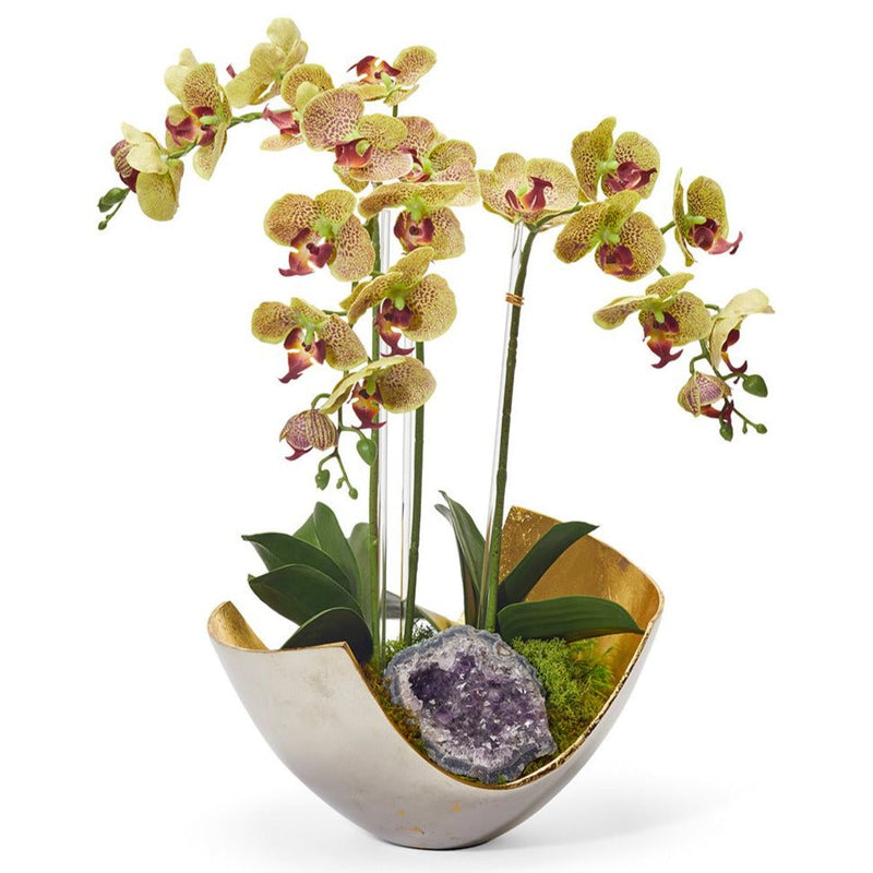 Green Orchids-Geode in Silver Gold Scoop - The Mayfair Hall