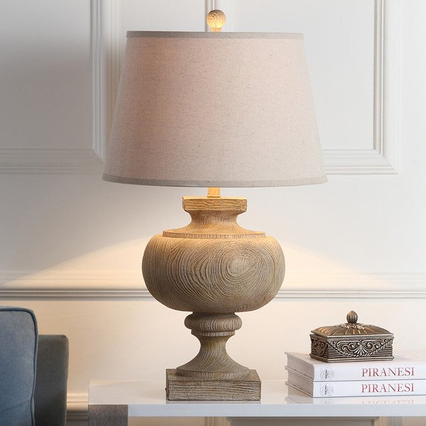 Prescott Resin Table Lamp in Natural with Oatmeal Cotton Shade