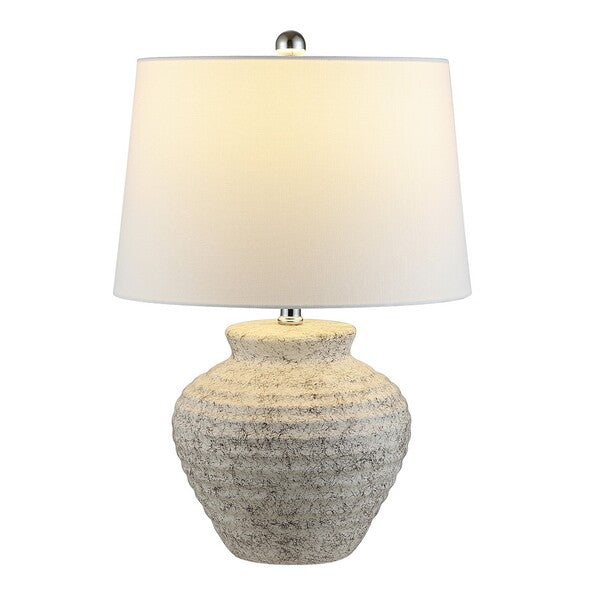 Ledger Ceramic Table Lamp in Light Gray