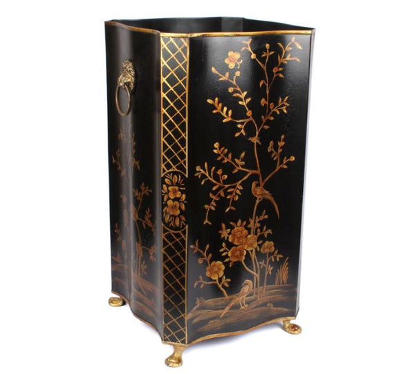 Black/Gold Chinoiserie Scalloped Umbrellas Stand - The Mayfair Hall