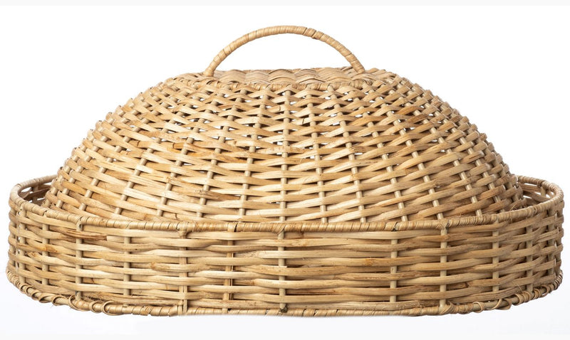 Oval Wicker Domed Cloche - The Mayfair Hall