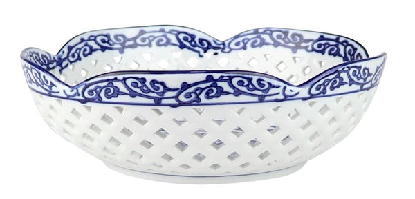 Pierced Blue and White Large Bowl - The Mayfair Hall