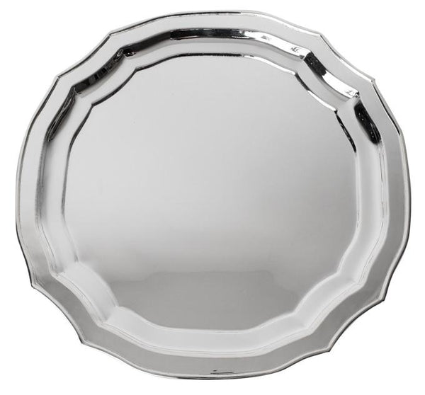 Scalloped Round Polished Silver Charger - The Mayfair Hall