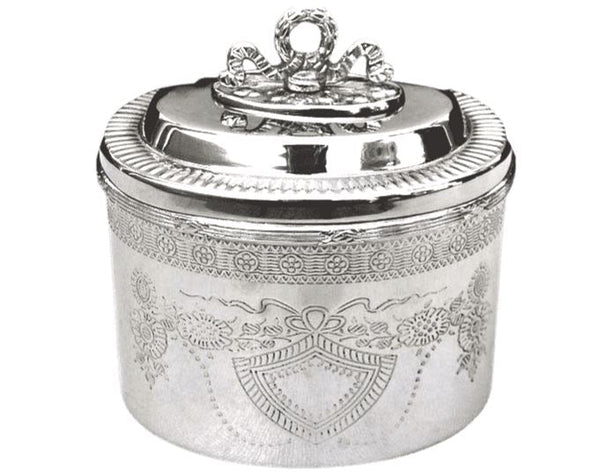 Silver Oval Keepsake Etched Box - The Mayfair Hall