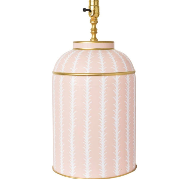 Pale Pink Leaf Tea Caddy Table Lamp - The Mayfair Hall