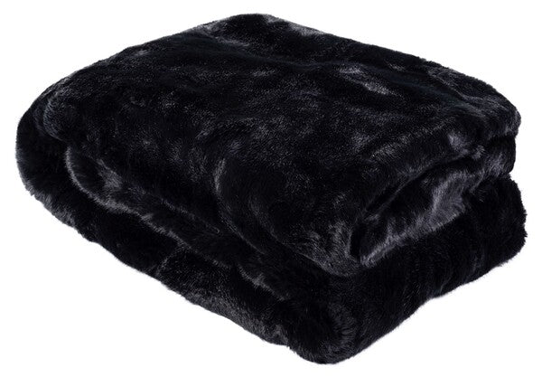 Faux Black Mink Throw Blanket - The Mayfair Hall