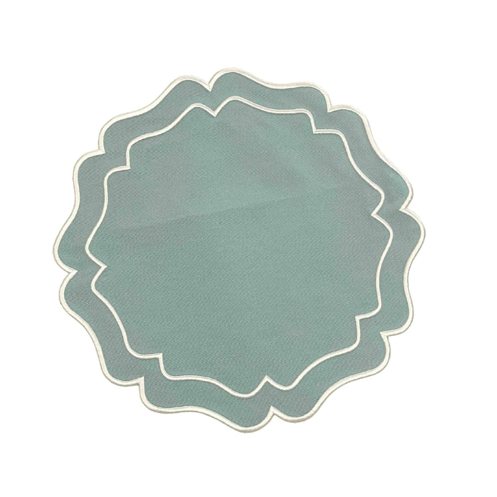 Thrive Round Cotton Placemat Set in Blue