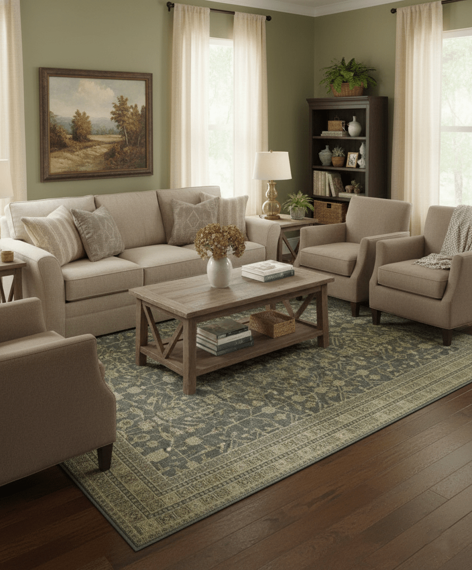 Traditional Design Charcoal And Beige 9x12 Hand Knotted Wool Area Rug