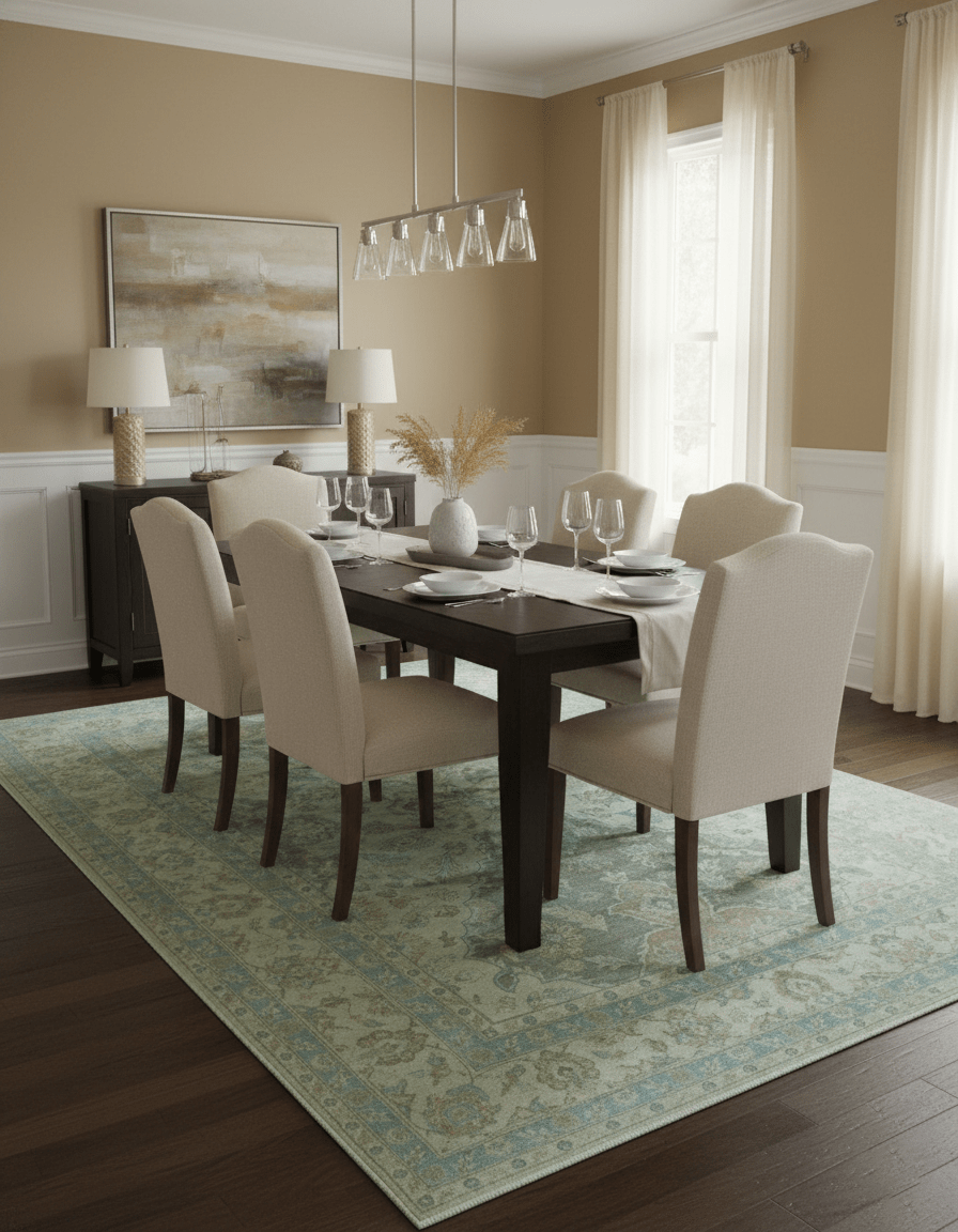 Traditional Oriental Design Blue And Beige Hand Knotted 8.5x11 Wool Area Rug