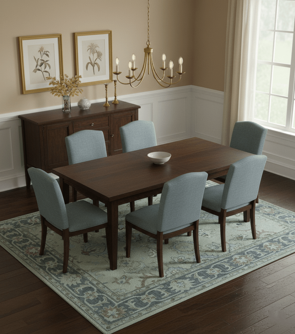 Traditional Oushak Design Beige, Blue And Silver 8x10 Hand Tufted Wool Area Rug