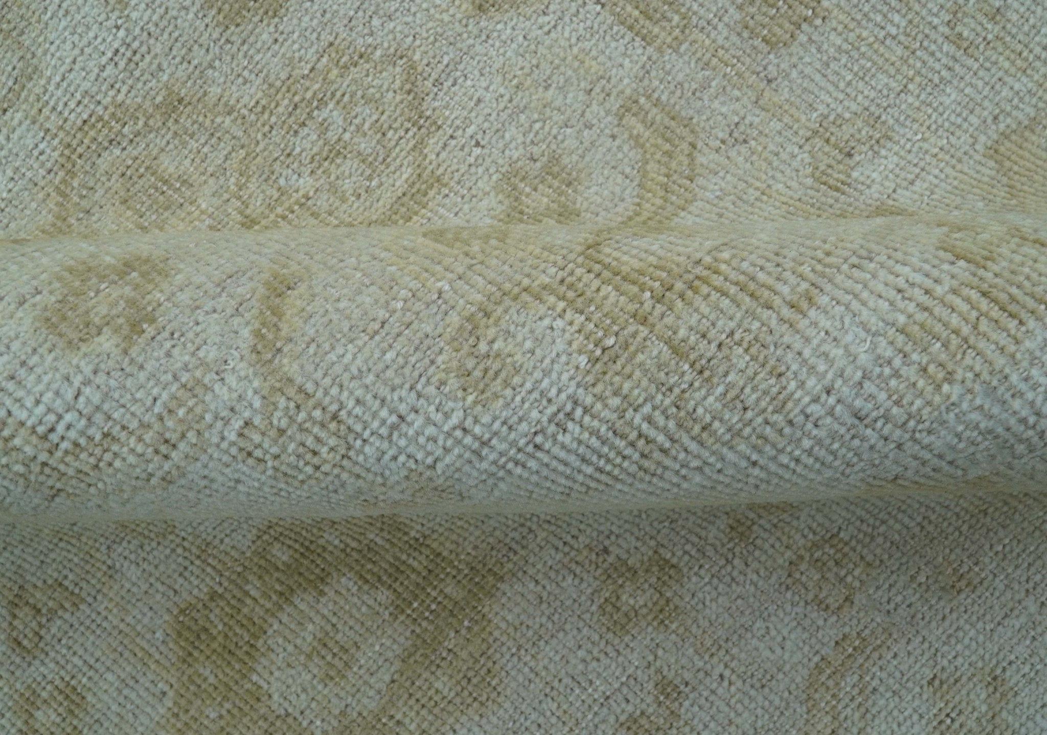 Traditional Turkish Design Beige Hand Knotted 9x12 Wool Area Rug